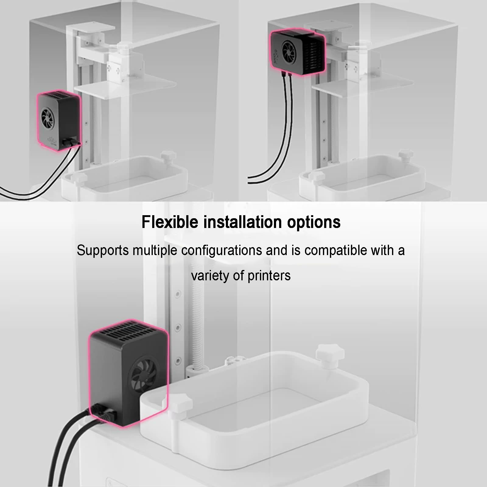 3D Drucker Mini Heizung, 200W PTC Temperaturregelung, Hochleistungslüfter, Überhitzungsschutz, 0-70°C, Kompatibel mit den meisten DLP/LCD 3D-Druckern