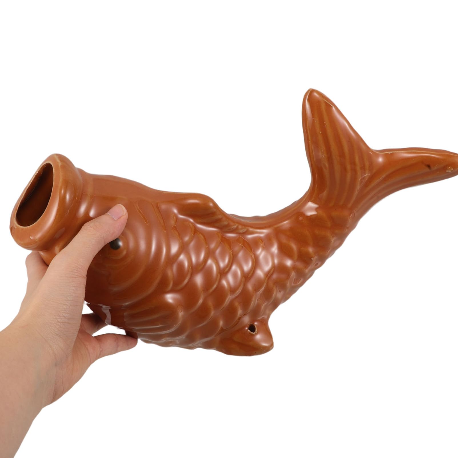 ifundom Teichspucker Aus Keramik Springbrunnenspucker Mit Fischdesign Gartenbrunnenauslass Für Kleine Teiche Hofbrunnensprinkler Mit Wasserauslass Teichdekoration Als Funktionales