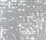 Sequin Fabric New Paillette Glossy Dangle Mesh Silver / 52' Wide/Sold by th...