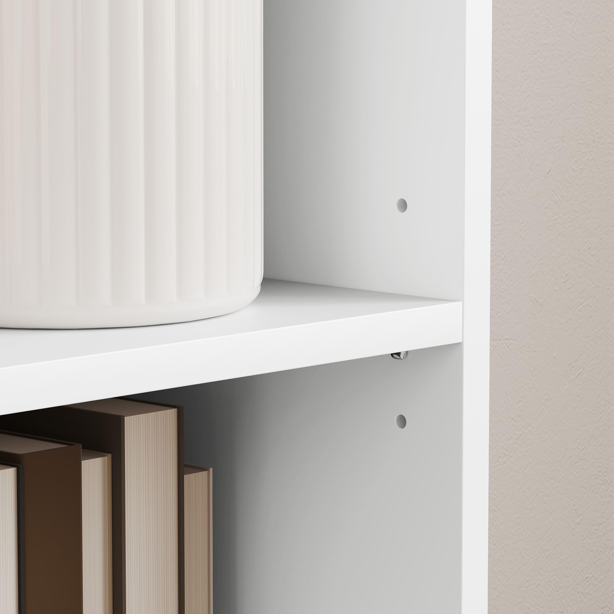 HOMCOM Libreria, scaffale portaoggetti a 5 livelli, mobile portaoggetti con ripiani regolabili per soggiorno, camera da letto, ufficio, 30 x 24 x 133,5 cm, bianco