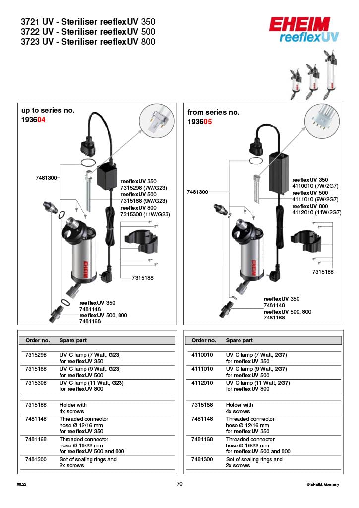 Eheim Reeflex UV350 7 Watt sterilizzatore per Acquario (80 – 350 l)