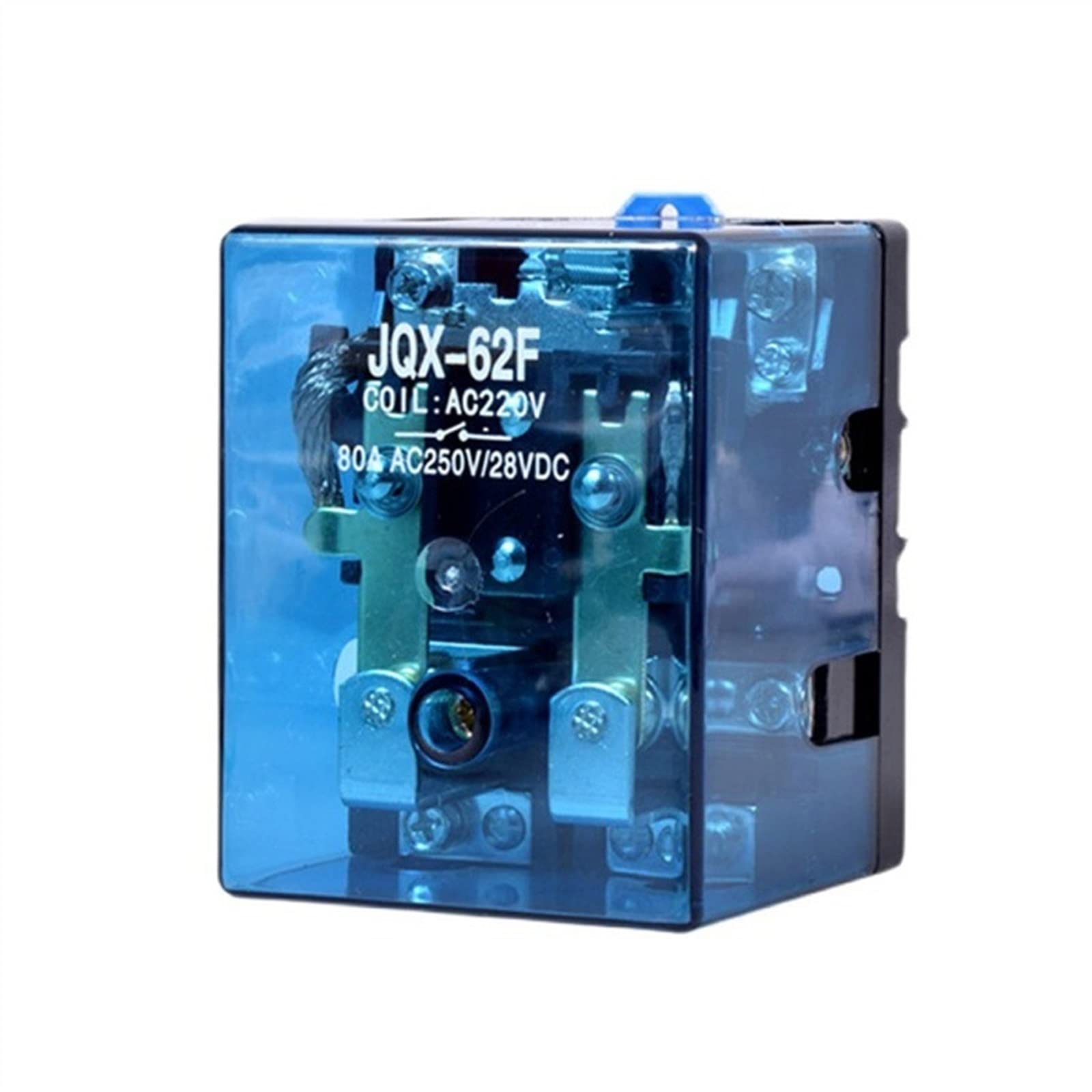 AERBNYEQP High Power Intermediate Relay AC 220V DC 12V24V with Base 380V Electromagnetic JQX-62F-2Z 1Pcs(120A AC220V)