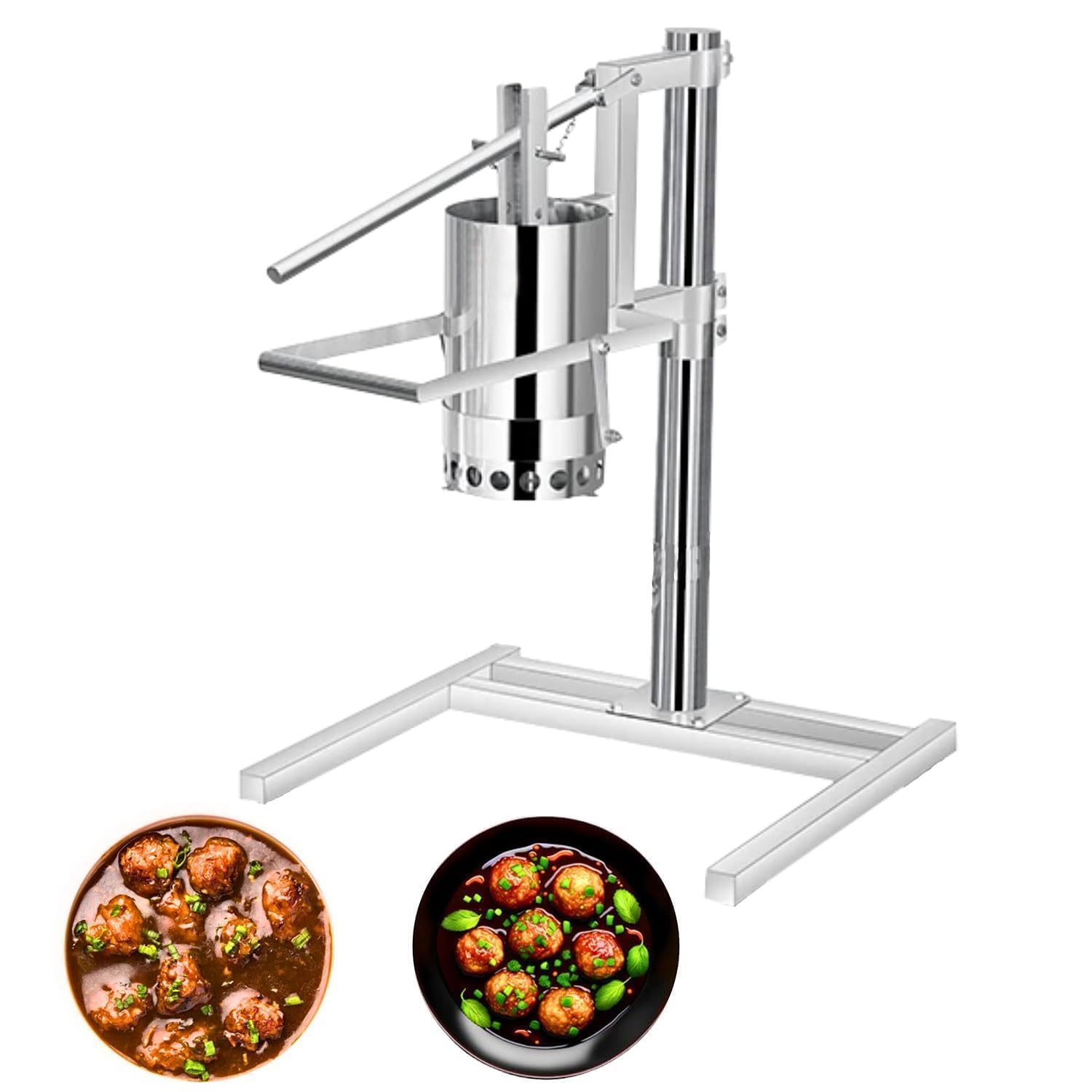 Heavy Duty Stainless Steel Manchurian Pakoda Ball Cutting Machine with Stand | 15 Balls at Once | Rust-Proof, Hand Operated | for Restaurants, Hotels, Cafes & Catering Use-image-29