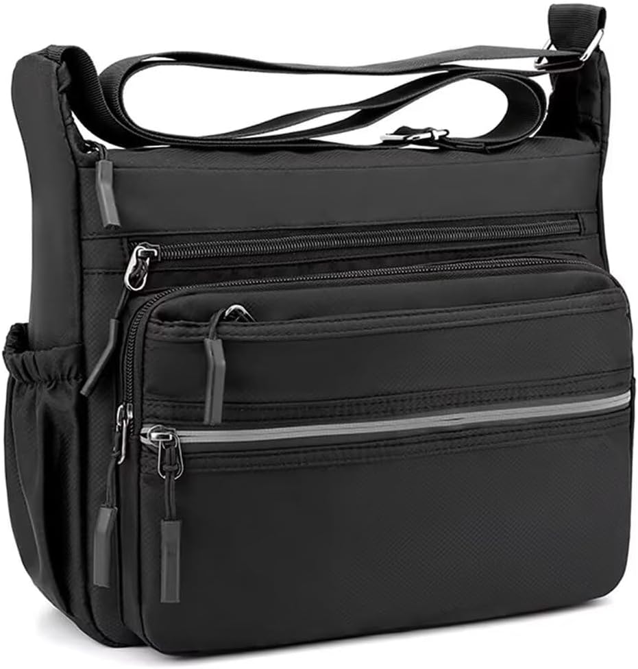 MINTEGRA Crossbody Bag for Men Multi-pocket Messenger Bag Nylon Waterproof Shoulder Bag Daily Travel Bag Lightweight Satchel