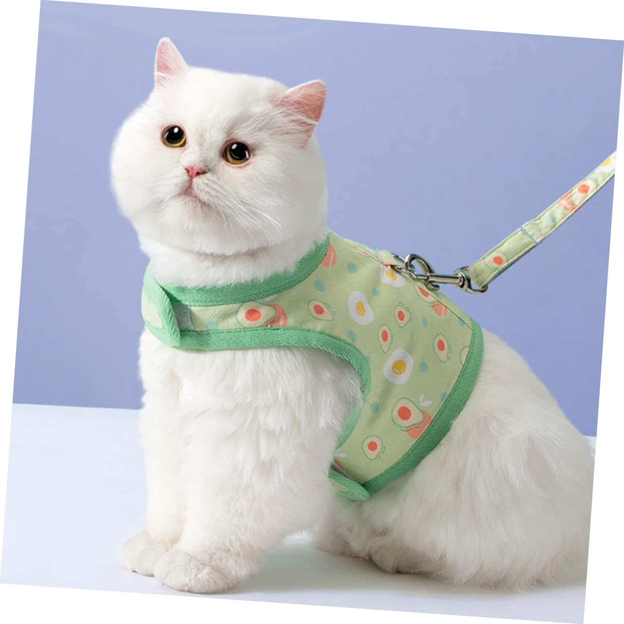 Happyyami 4sätze Cat Vest Mit Leine Im Avocado-Muster Verstellbares Geschirr Für Katzen Und Kleine Hunde Für Outdoor-aktivitäten