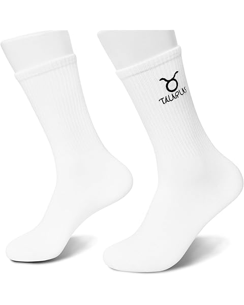Classic Astrology White Crew Socks - Astrology Gifts for Women, Men