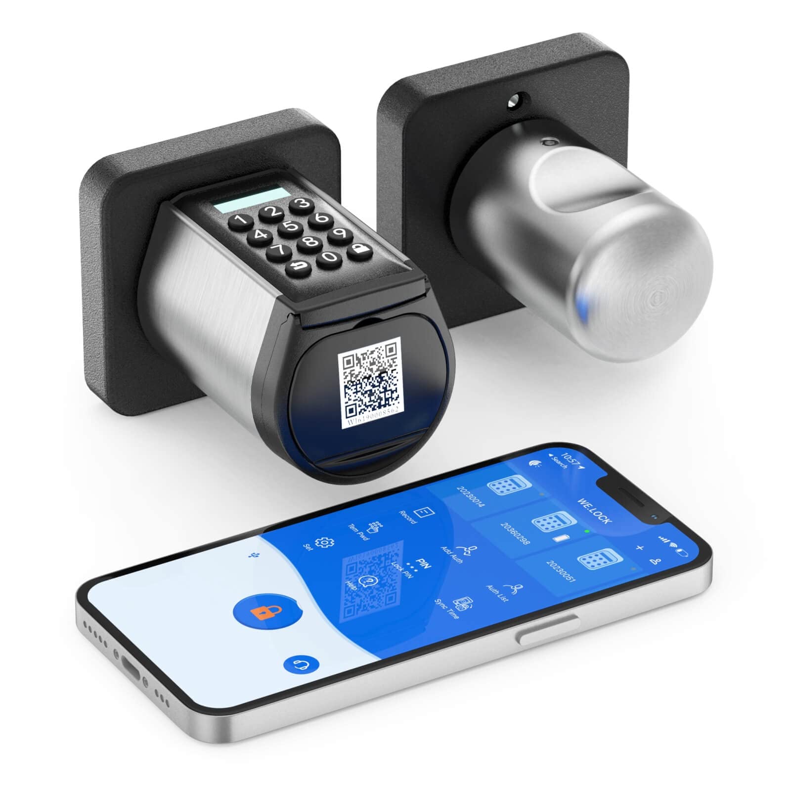 Welock Keyless Entry Smart Bluetooth Door Lock, Smart Door Knob with Keypad APP Control IC Card Easy to Install Mechanical Key for Apartments Homes Bedroom Garage and Offices (Black)