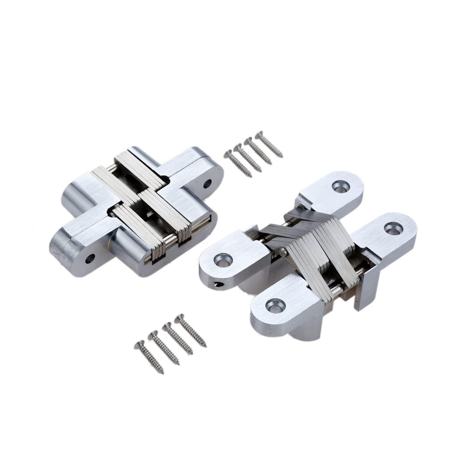 Nvsfzgiyg 16X70mm Thickened Internal Door Hinges, Butt, Folding, Hinge 2Pcs 304 Stainless Steel Hidden Invisible Concealed For Kitchen Furniture Hardware With Screws (C(16X70mm)