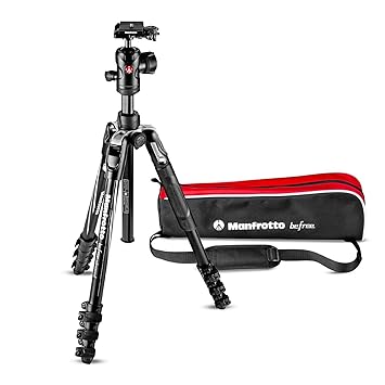 Manfrotto Befree Advanced Travel Al Tripod with Ball Head (Lever Locks, Black)