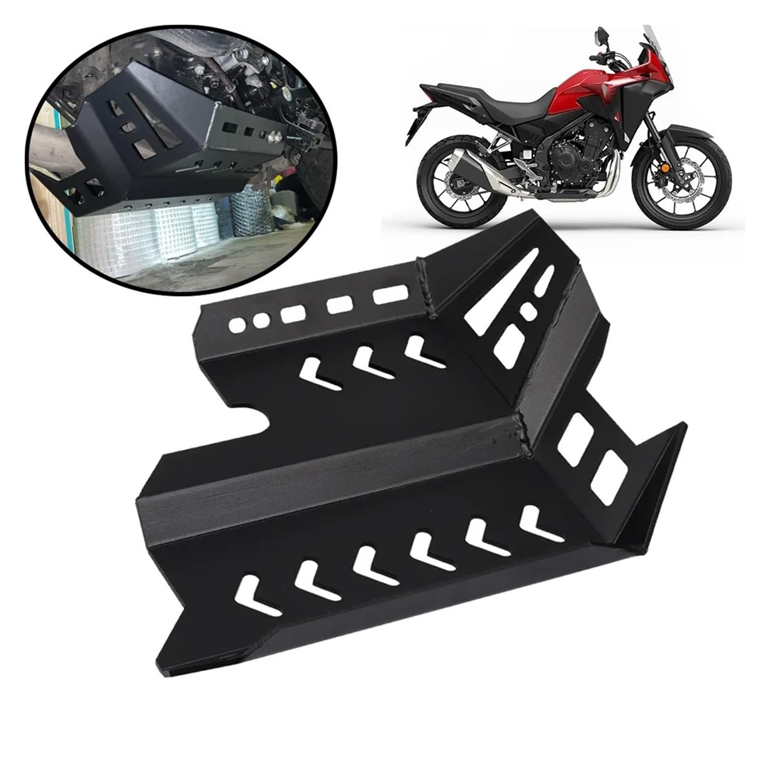 Protector Motor Cubre Carter para NX500 500NX NX 500 NX400 400 Cubierta Protección Motor Chasis Debajo Guardia Placa Deslizamiento Protector Vientre(Black)