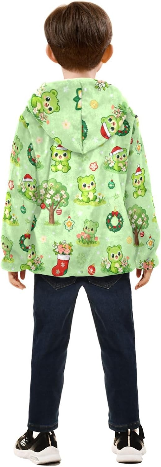 GuoChe Christmas Frog Tree Toddler Fleece Jacket Children Winter Coat