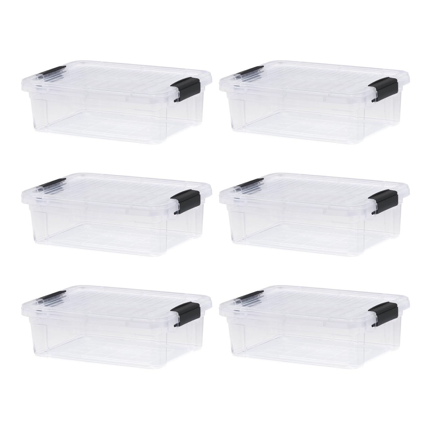 Superio 4.5 Quart Clear Plastic Storage Containers with Lids, Stackable Organizer Bins, BPA-Free Storage Boxes for Home, Office, Dorm &amp; Classroom, 6 Pack