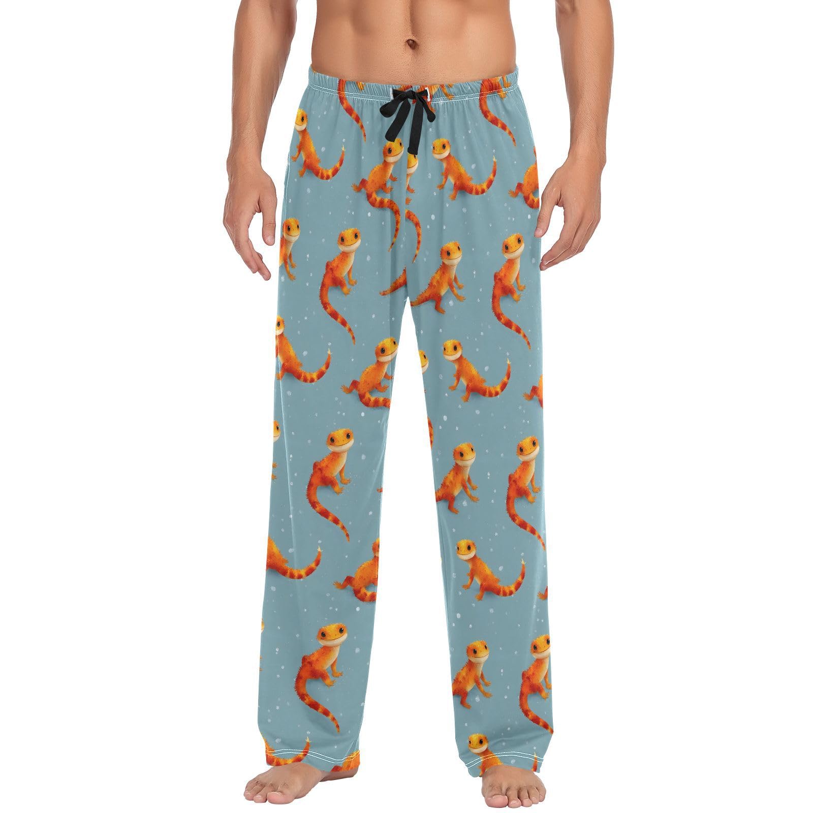 Pubdskblde Men's As Pic Lizard Pattern Pajama Pants Sleepwear Lounge Pj Bottoms With Pocket S