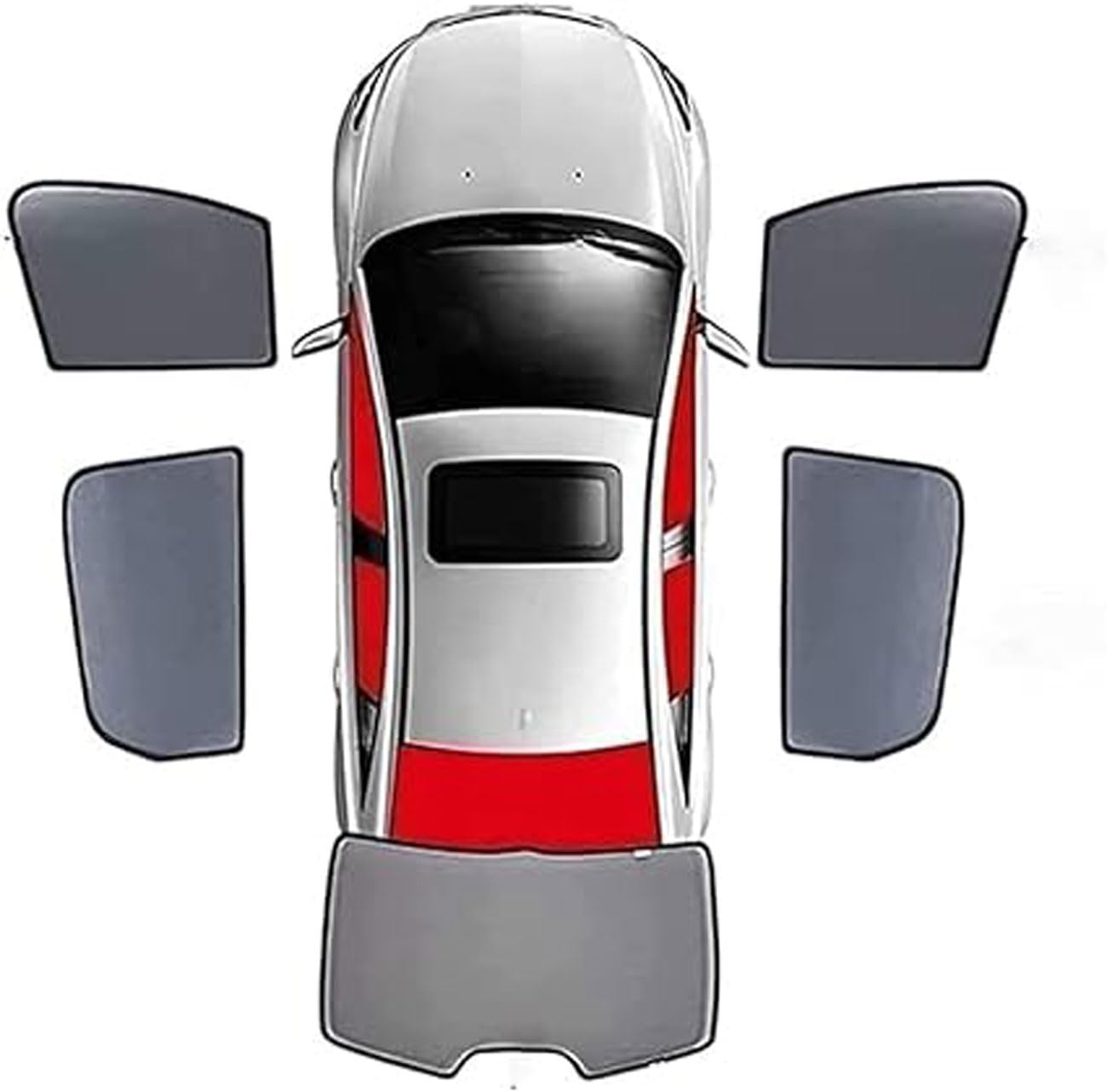Sonnenschutz Auto für Stream, Auto Sonnenblende Anti UV Vordere und Hintere Seitenfenster Sonnenblende ZubehöR,D-5pcs