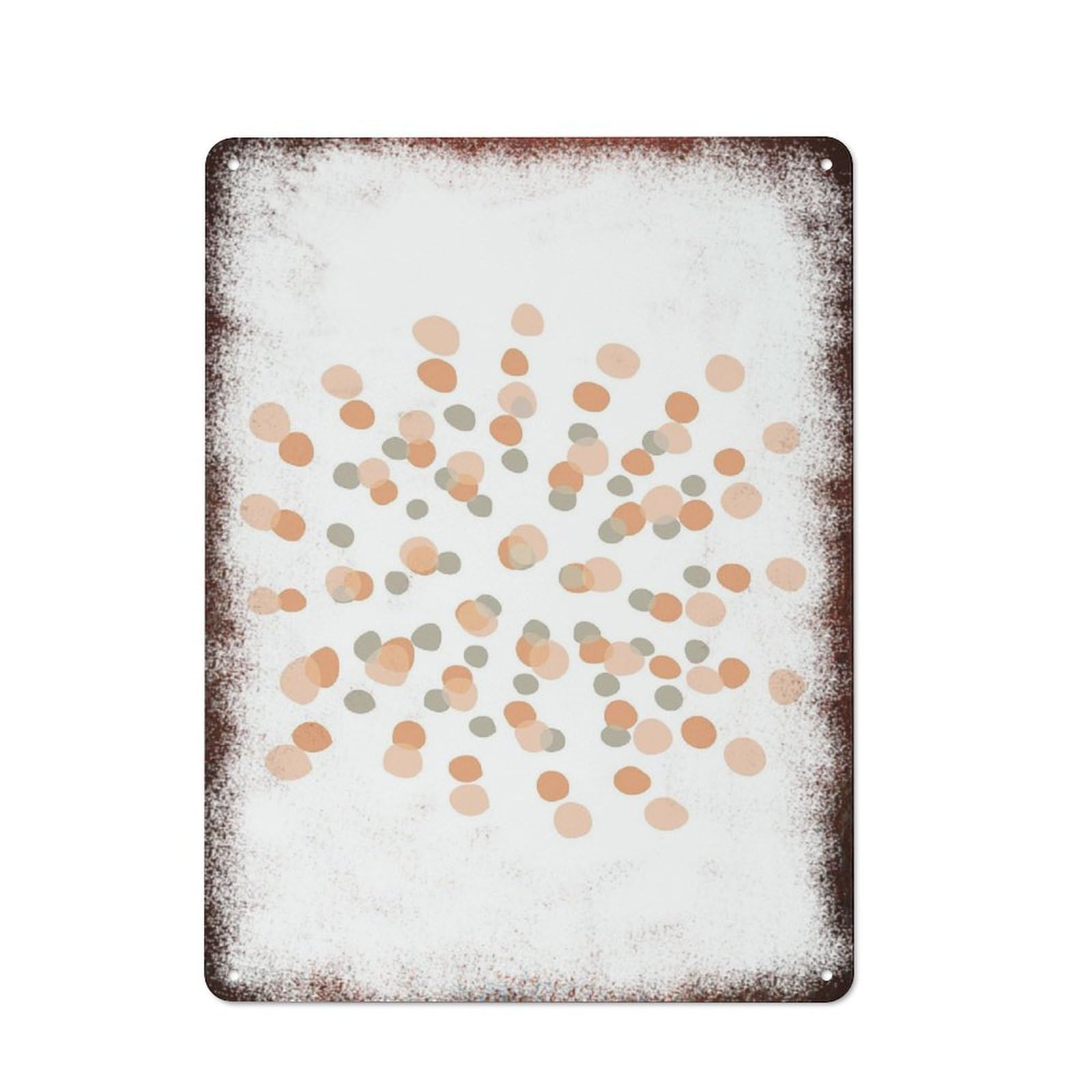 peiyeety Metal Tin Sign Abstract Dot Pattern Vintage Rustic Wall Art Kitchen Bathroom Bedroom Living Room Cafe Farmhouse Entryway Office Garage Home Bar Laundry Room Porch 6x8 Inch