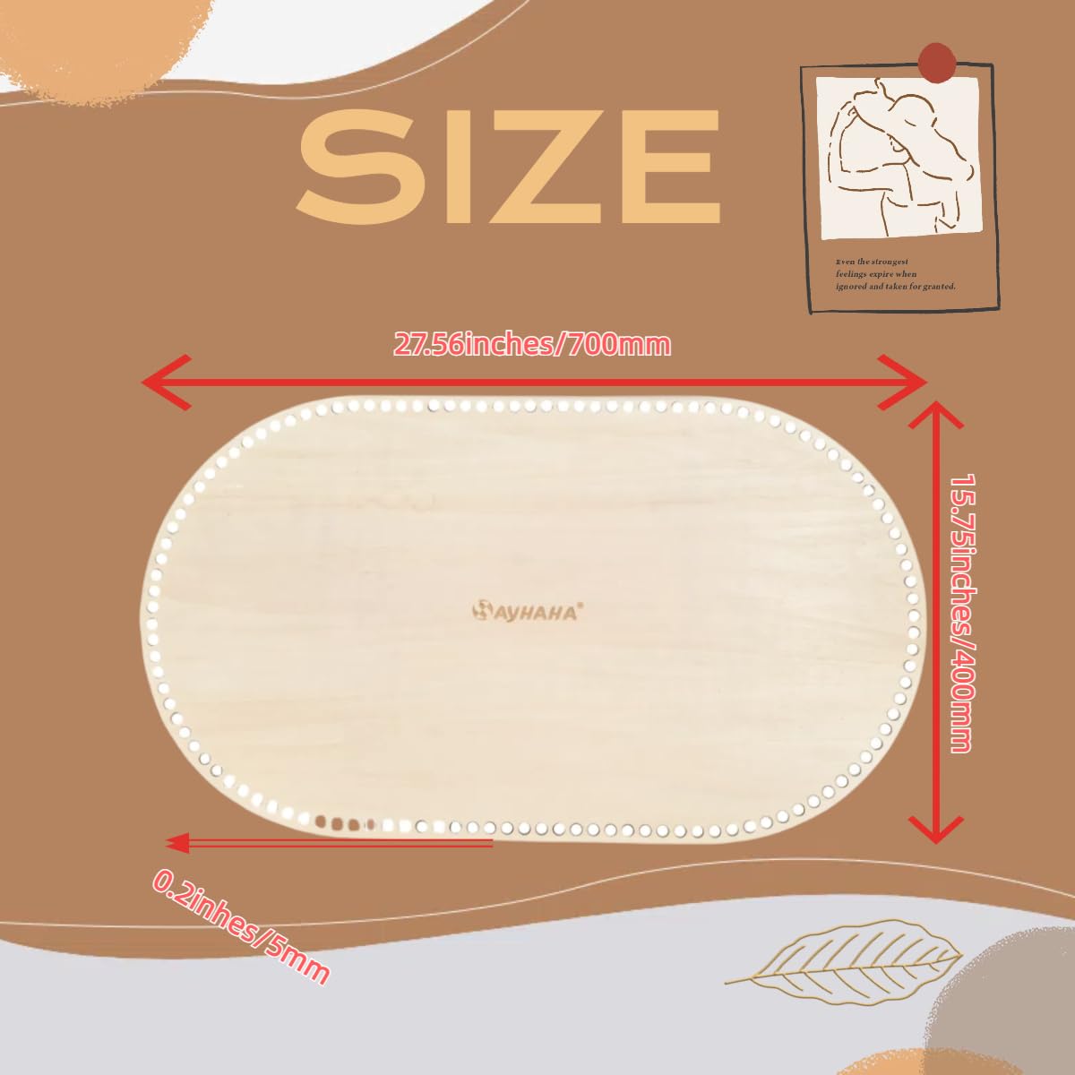 SAYHAHA Large Moses Basket Wood Bottom 27.56 x 15.75 inches,Moses Basket Base for Baby Doll,Oval Natural Wood Base Shaper for DIY Crochet or Knitting Weaving Crafts Home Decoration (1PC)