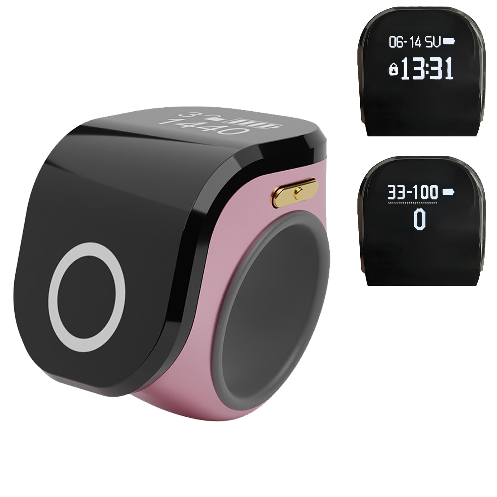 Worship Counter, Tally Clicker for Muslim Islamic Prayer, OLED Screen, Time and Date Digital Display, Vibration Reminder Alarm, Golf, Goods Counting, Lap, Knitting