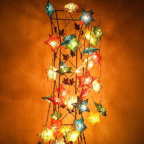 Lilone Christmas Lights 20 Bulb Star-Moon Shape String Light Home Decorations, Multicolour