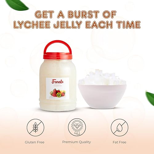 Miniatura 4 de New Fanale Coconut Jelly Topping nata de coco para té Boba  Helado  Yogur  Batido  Té con leche  Postres (Lychee, 8.3 lb)