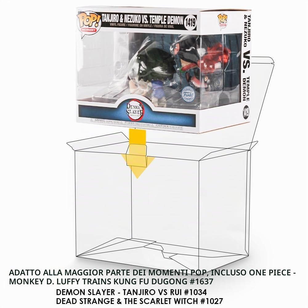 confezione da 2 custodie protettive per Funko Pop Moments, custodia trasparente ultra spessa da 0,5 mm, scatola espositiva robusta e trasparente con linguetta di chiusura, resistente ai graffi