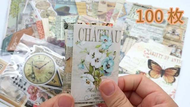 Ricaコラージュ素材販売中　5点 Amazon.co.jp: コラージュ 素材 シール 詰め合わせ 人気 GUAN