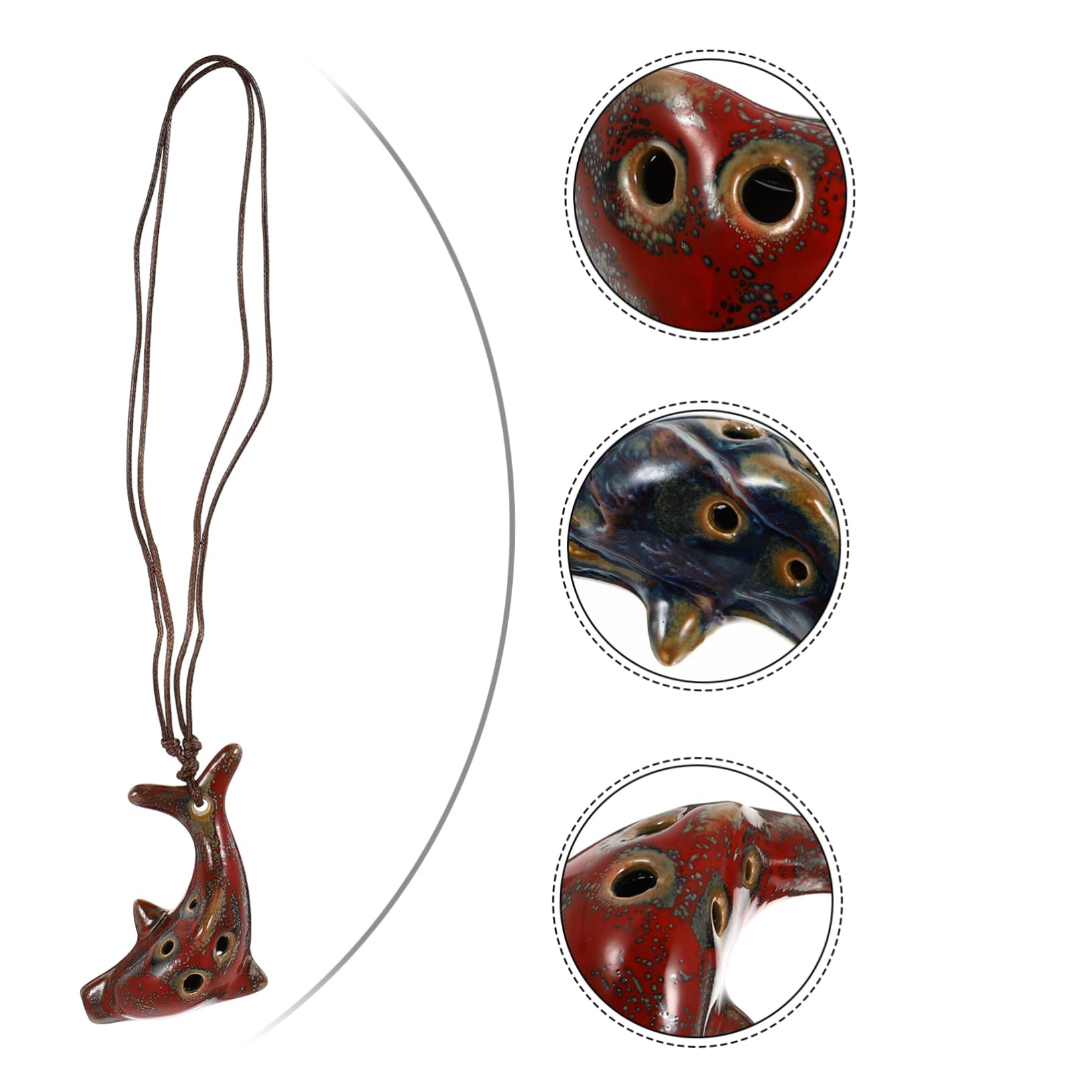 BESTonZON Beginner's Practice Ocarina Children Clarinet Dolphin Shape Wind Instrument Random Color