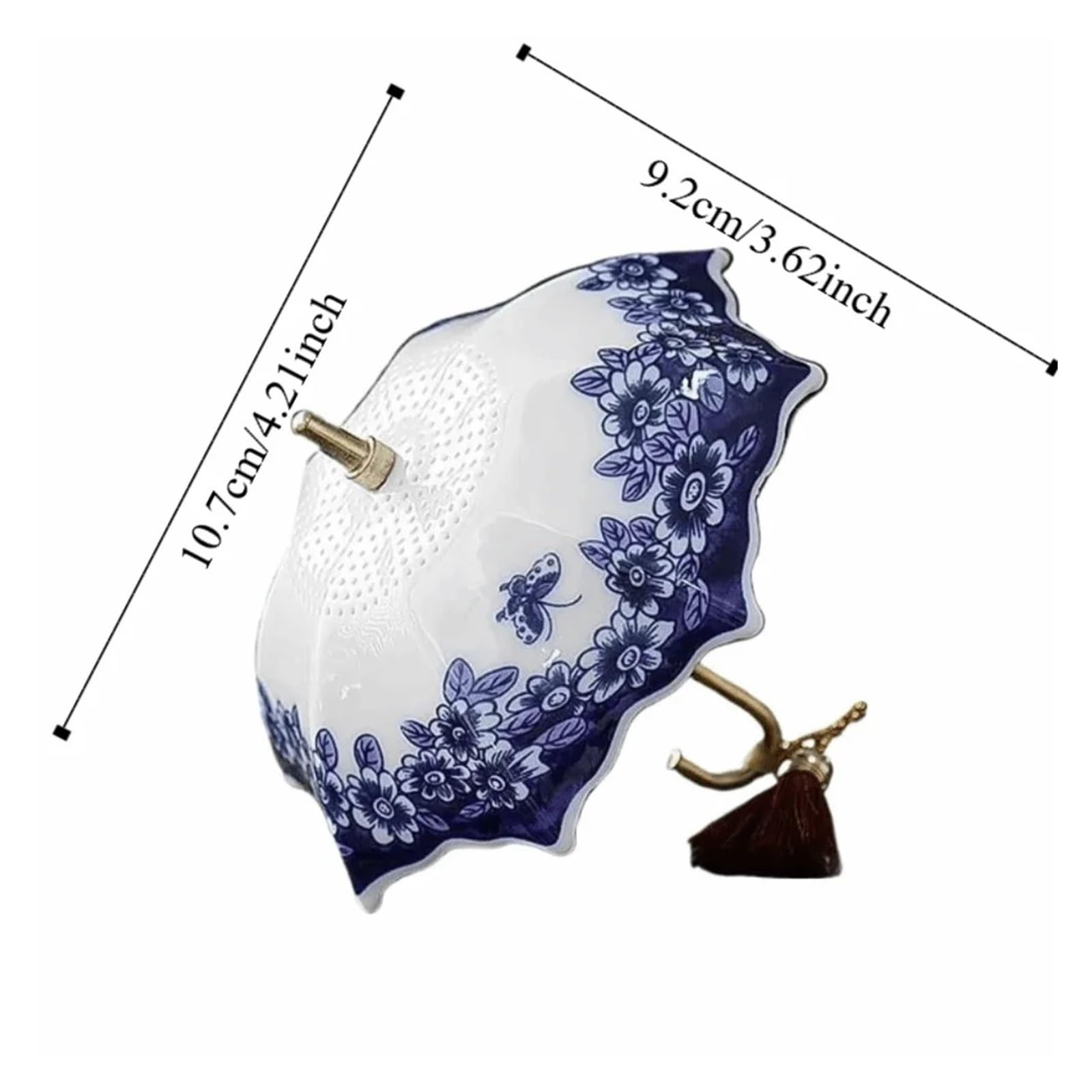 Teesieb aus Keramik Teesieb aus Keramik im Regenschirm-Stil, Blau-Weiß-Porzellanmuster, Teefilter, traditionelles Tee-Ei, Teestube für Familie und Büro(Blue Flower)
