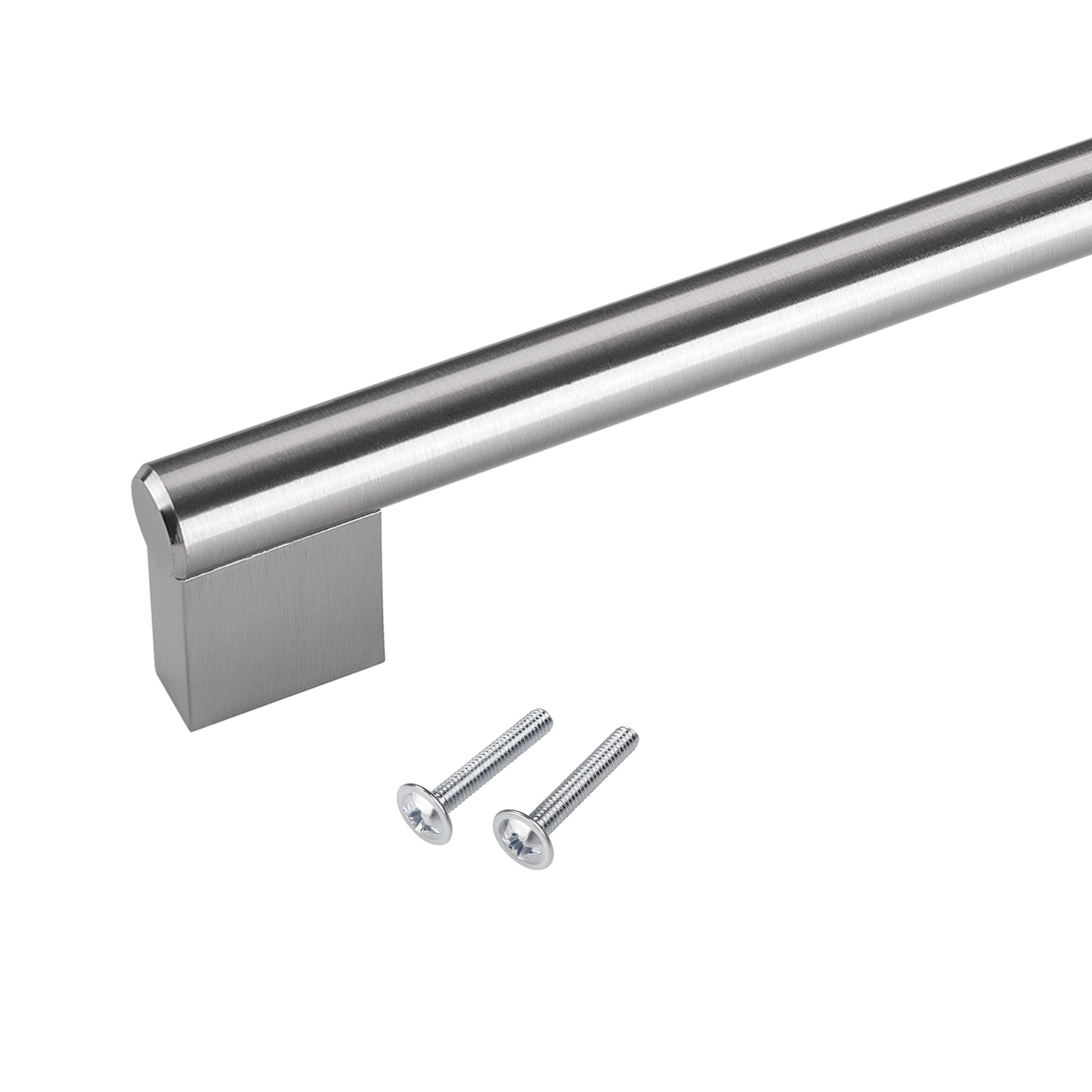 SOTECH 10x Stangengriffe G4 BA 492mm Edelstahloptik Griff-Ø 14mm | Möbelgriff-Länge: 509 mm, Relingriff-Höhe: 38 mm, Küchengriff-Sockel: 25 x 10 mm