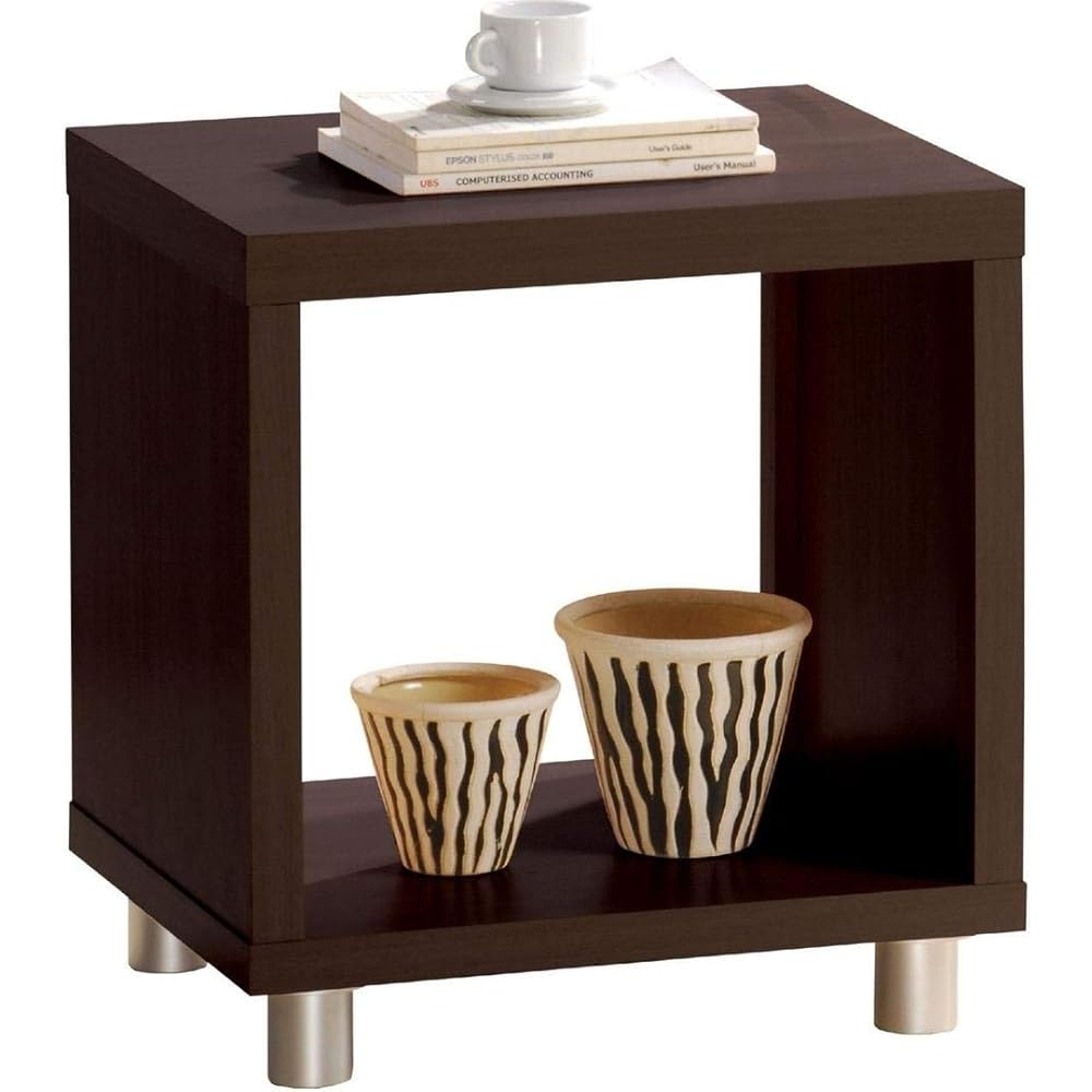 End Table Espresso Bedside Table Small Corner Table for