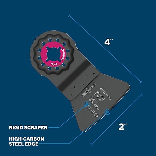 Miniatura 2 de BOSCH OSL200RS Starlock - Cuchilla de rascador rígida de acero de alto carbono para eliminar selladores resistentes, adhesivos, pintura (1 pieza),