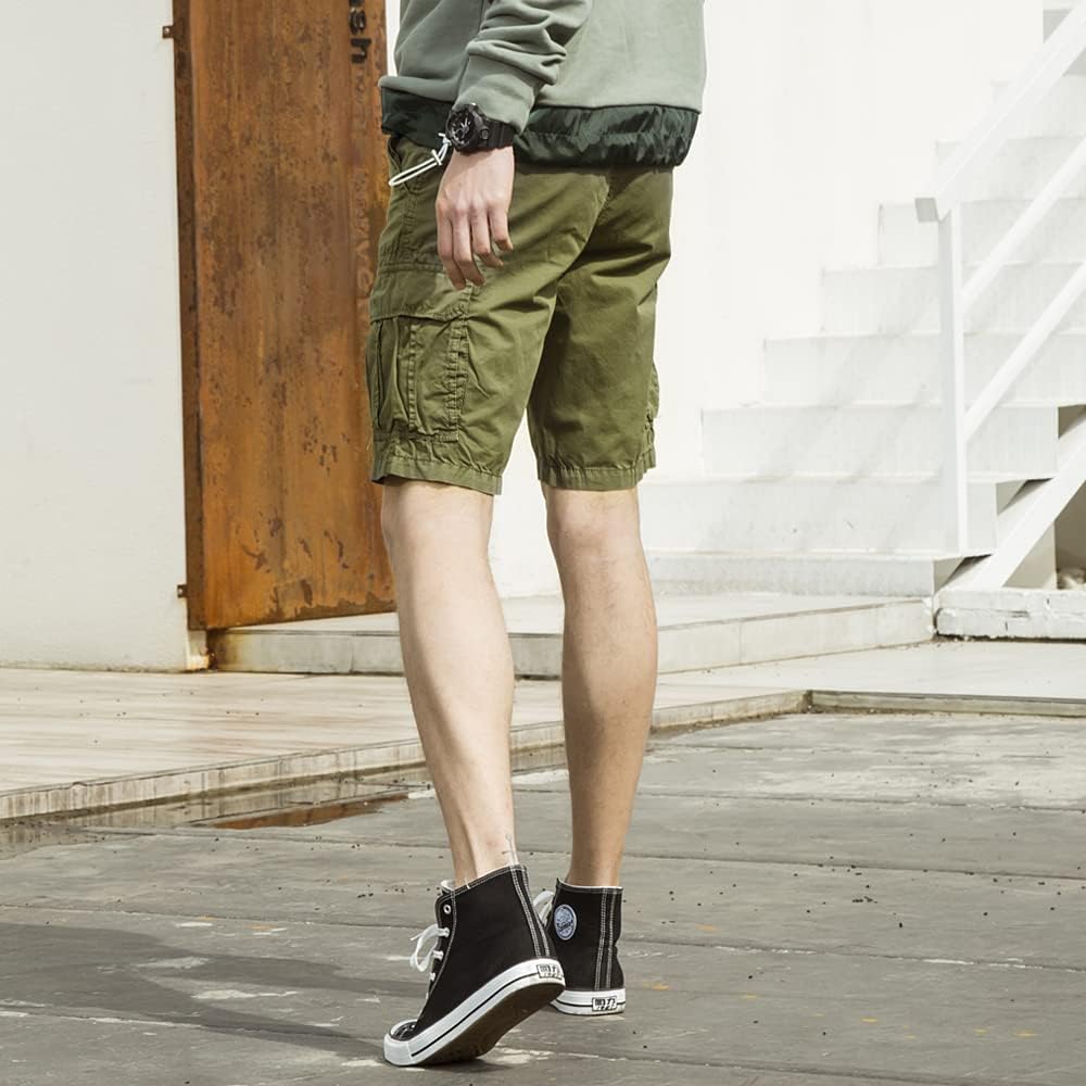 Mens Cargo Shorts Cotton Lightweight Multi Pocket Summer Casual Outdoor Hiking Shorts (No Belt) - Image 5