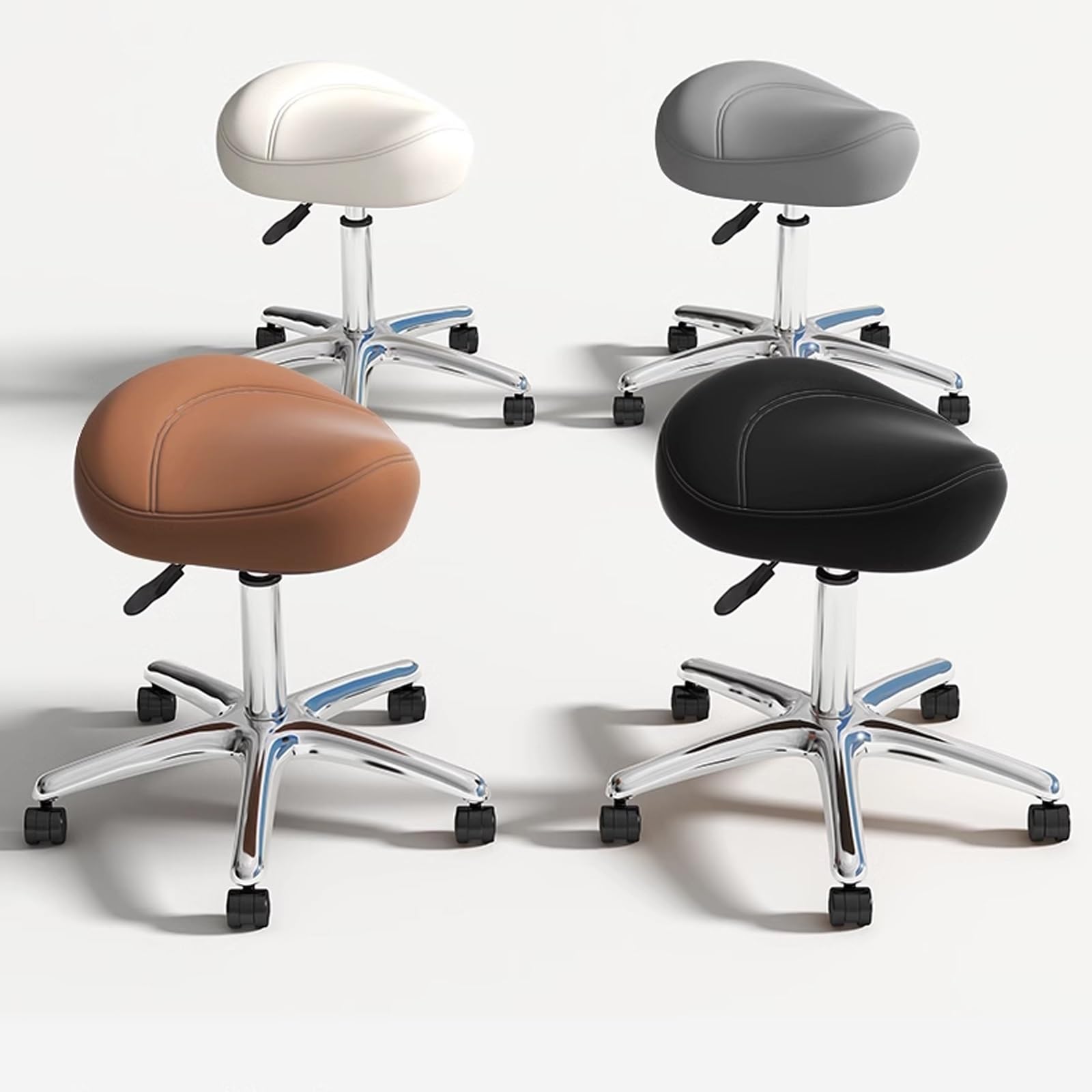 Taburete ajustable con ruedas, cómodo cojín de esponja, taburete giratorio para tatuaje, laboratorio, masaje, salón, spa, dibujo, uñas