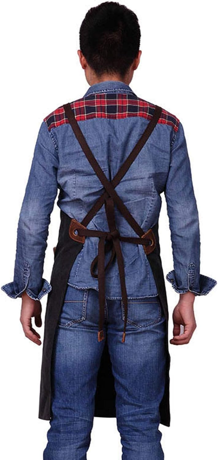 Tool apron,Work Apron With Pockets, Woodworking Shop Apron,Heavy Canvas Work Aprons for Men,Adjustable (Color : Gray, Size : X-Large) (Color : Green, Size : X-Large)