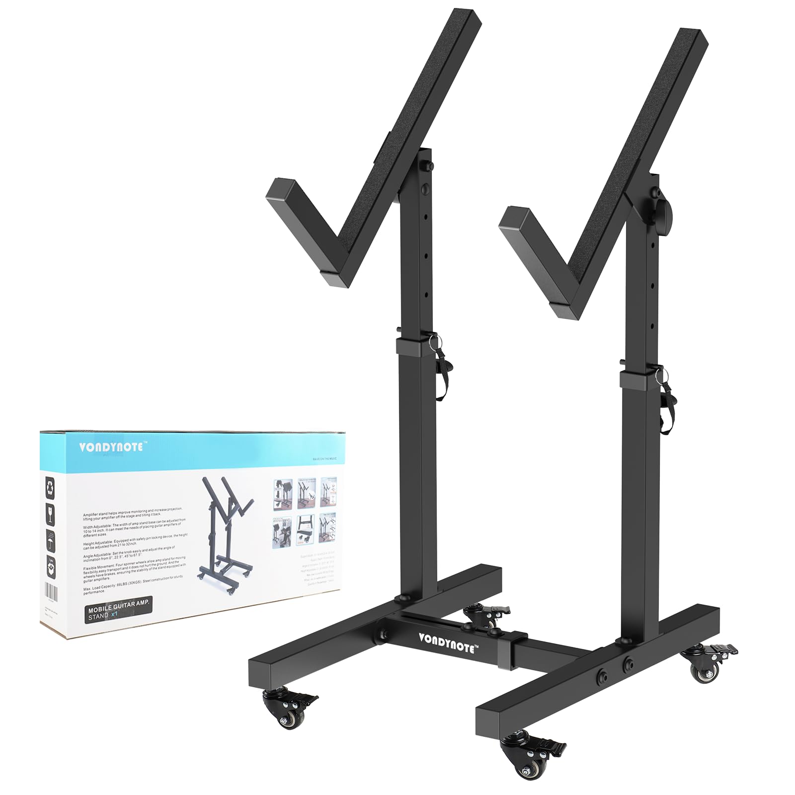 Amazon.co.jp: Vondynote 調節可能なモバイルギターアンプスタンド