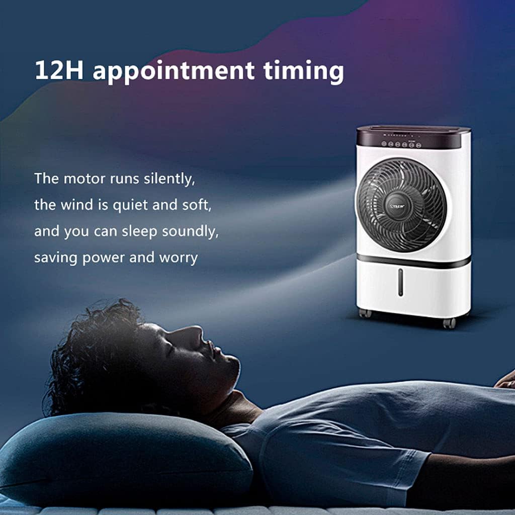Portable Air Conditioner Fan 65W/125W Personal Air Cooler Mini Air Conditioner with 10 Ice Bags and Remote Control 12H Timing 7L Water Tank for Home Bedroom Office (with Transformer Small)
