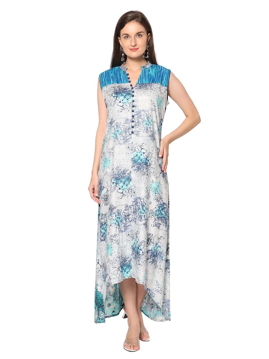Women's 100% Rayon All-Over Printed Ankle-Length Dress - Elegant & Comfortable-image-42