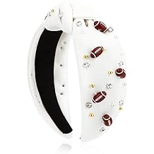 Football Headband for Women White Top Knot Headband for Women Hair Accessories for Footballs Mom Fans Gifts