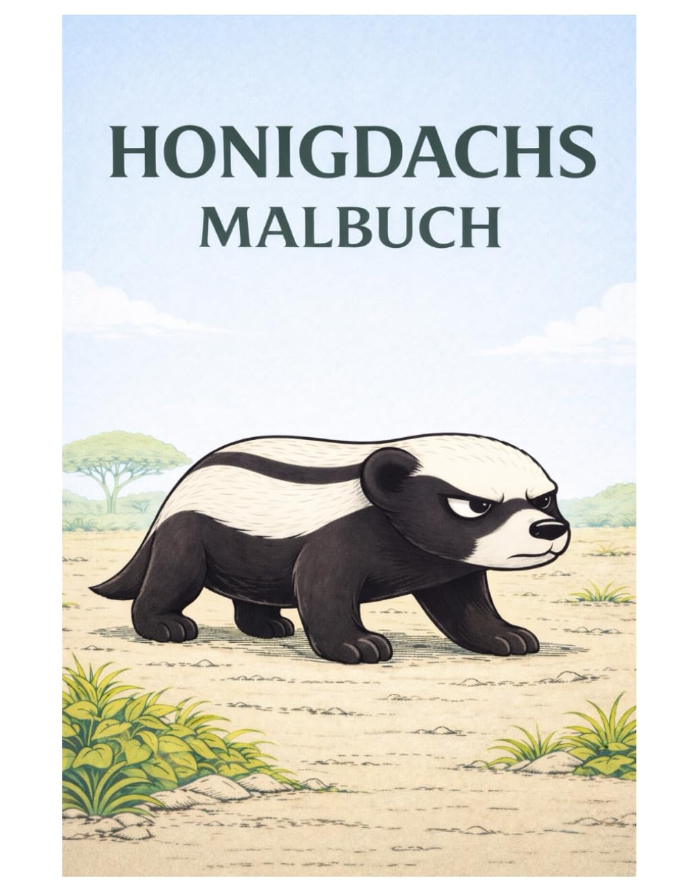 Honigdachs Malbuch: 50 grummelige Ausmalbilder des furchtlosen Honigdachses – Für Kinder und Erwachsene zum Ausmalen und Entspannen