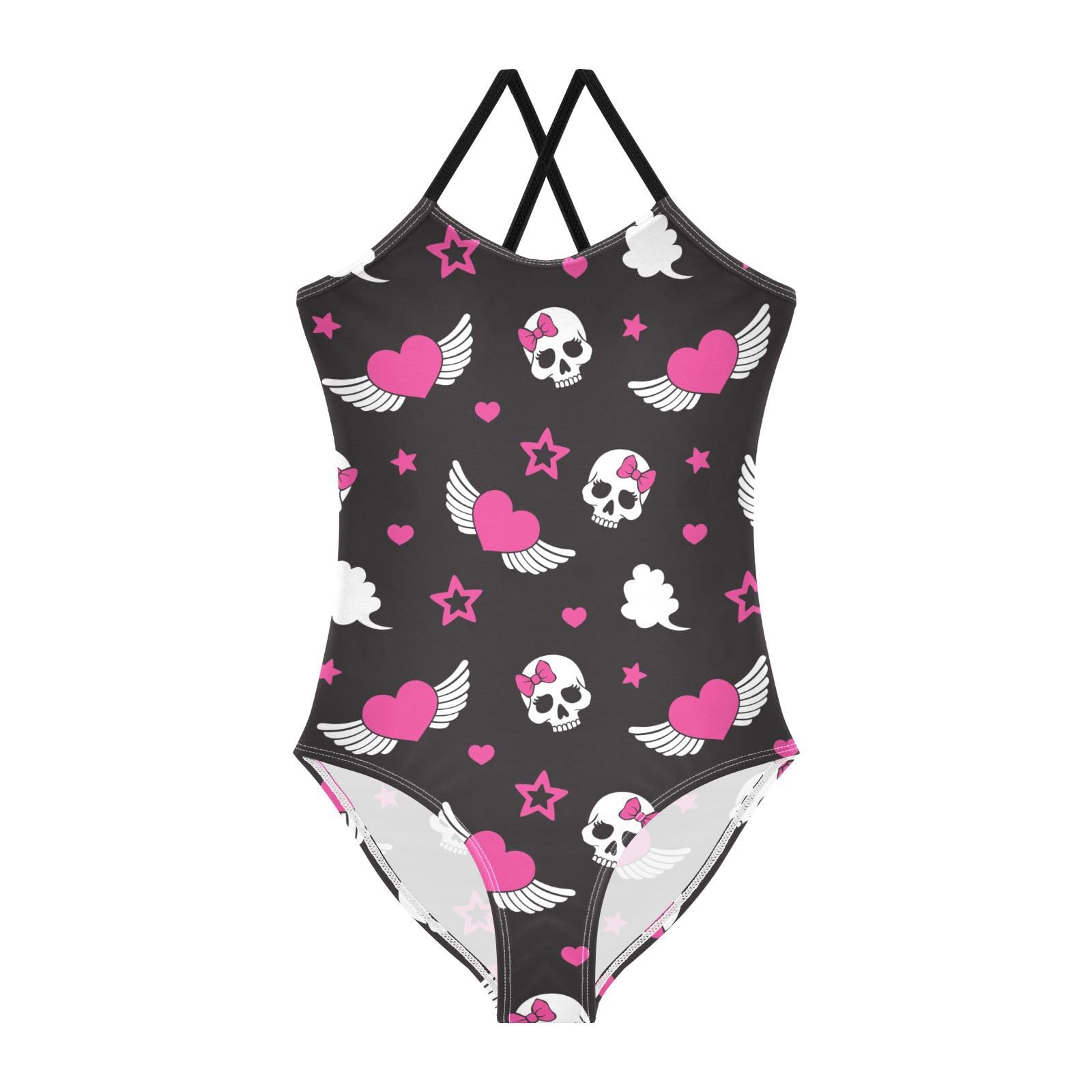 CaTaKu Girls One Piece Swimsuits Hawaiian Toddler Bathing Suit for Girls Kids Swimwear 3-10 Years