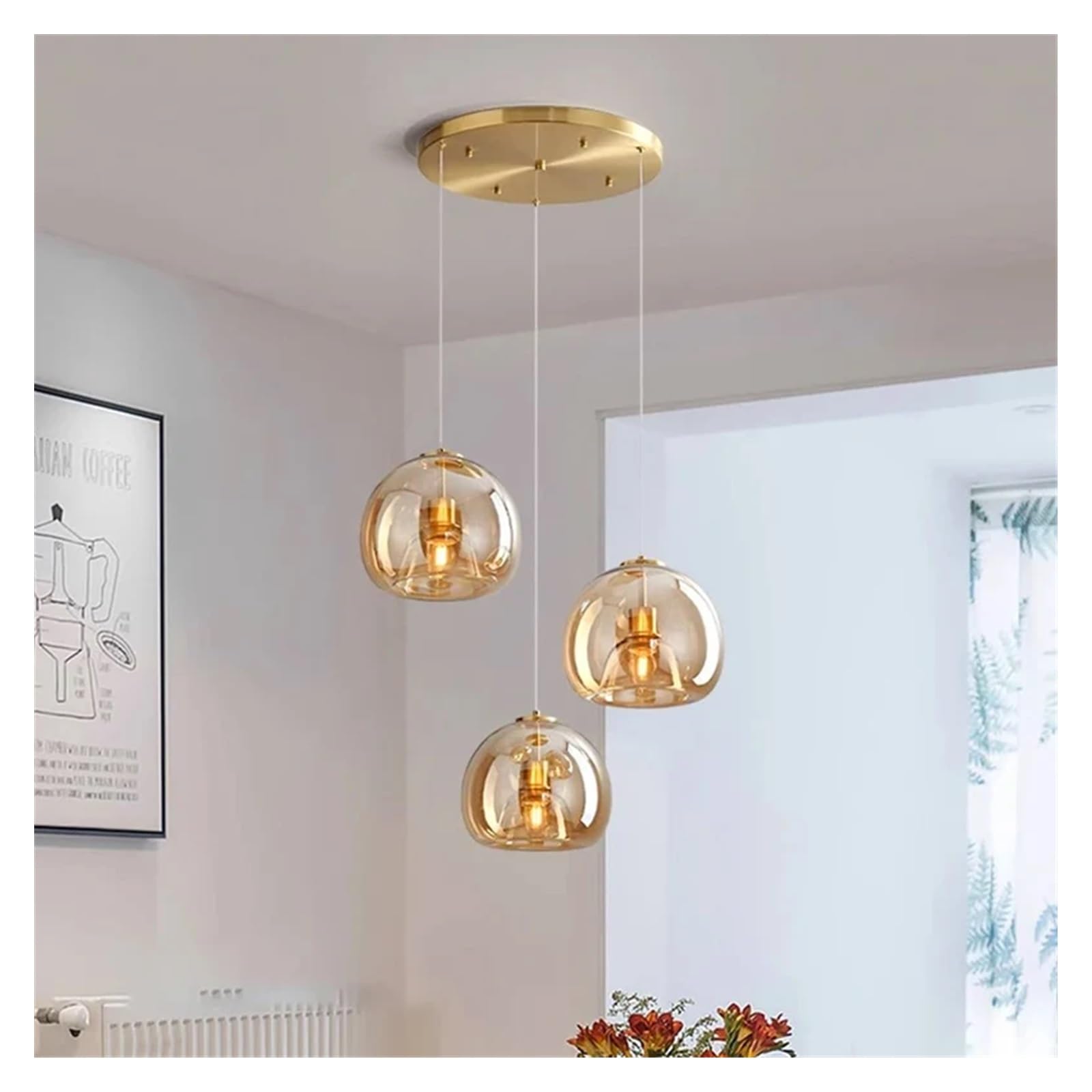 Éclairage suspendu salon à LED pour rehausser la décoration et l'ambiance