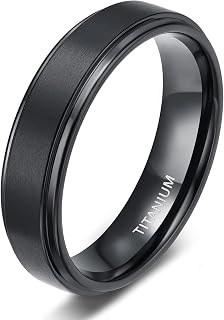 4mm 6mm 8mm 10mm Titanium Rings Black/Silver/Gold Wedding Band Matte Comfort Fit for Men Women Size 3-15