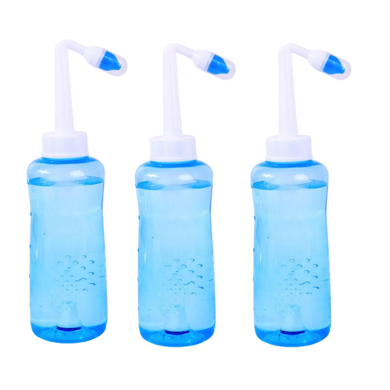 Bottiglia Per Lavaggio Nasale 300ml Con Valvola Regolabile – Pratica E Sicura Per L'Igiene Quotidiana Dei Seni Nasali (Azzurro)