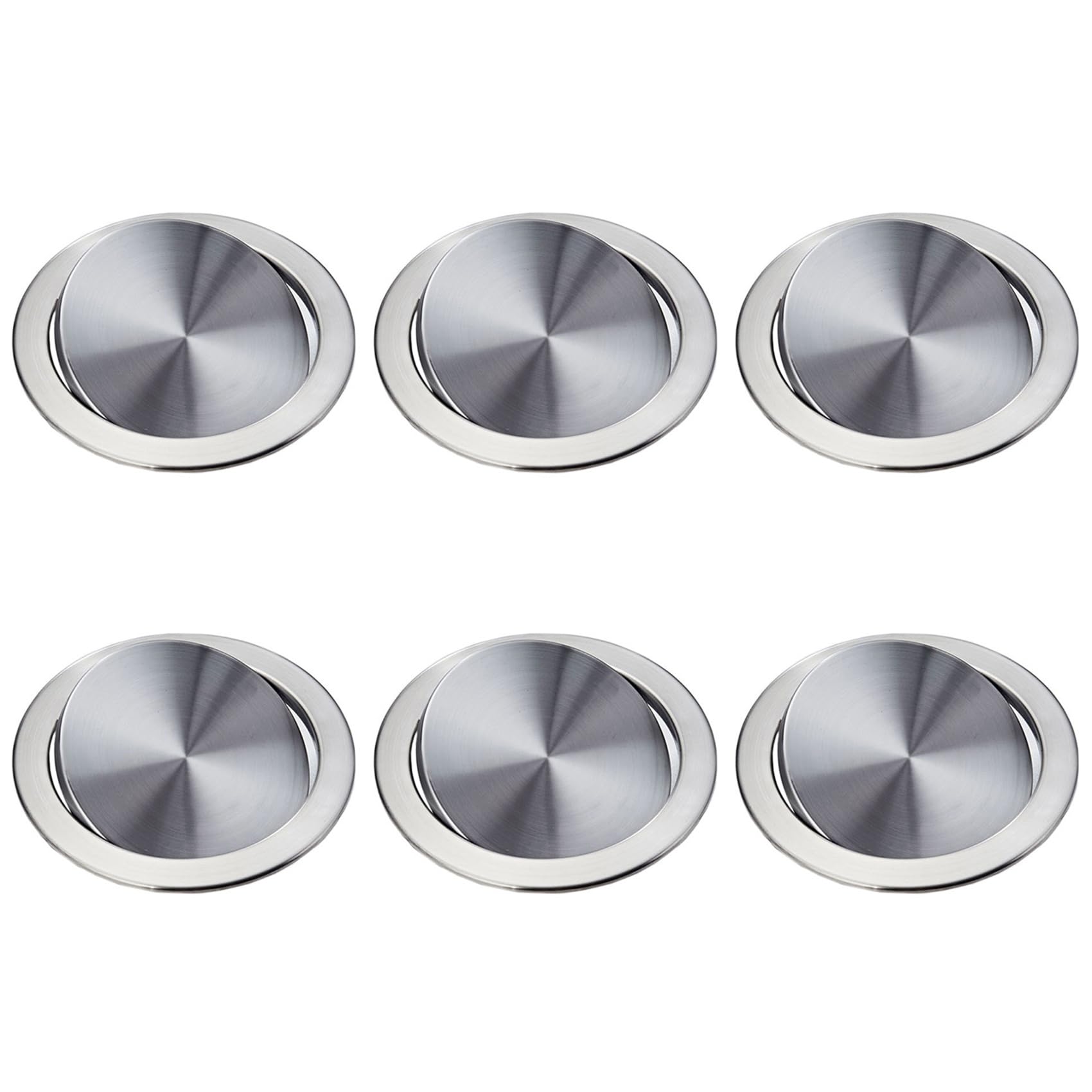 Hndhbfgrt 6X Stainless Steel Garbage Flap Lid Trash Bin Cover Flush Built-in Balance Swing Flap Garbage Lid C