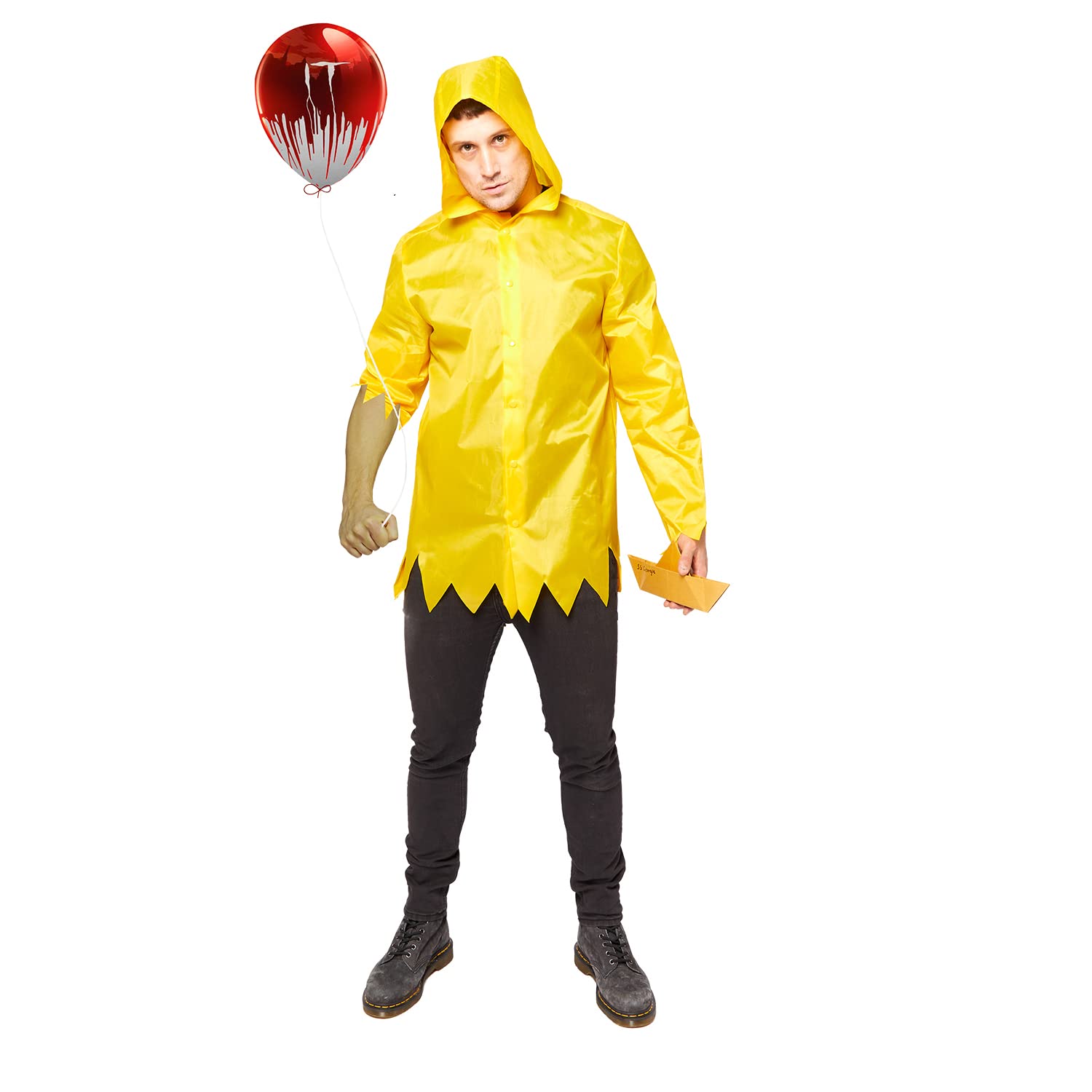 (PKT) (9912540) Adult Mens Georgie Costume Raincoat (Large) - Film 'IT'