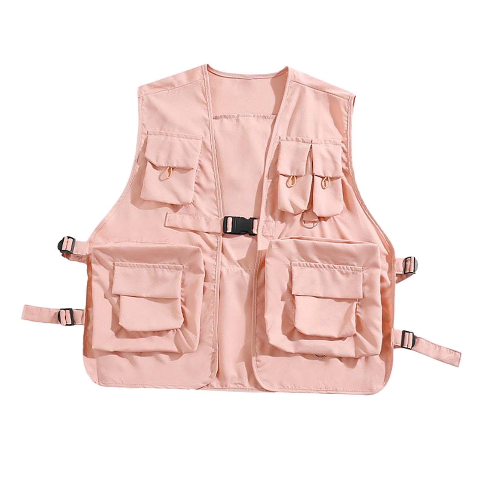 HEAVENGLOW Utility Vest Front Buckle Cargo Vest for Men Women Adults Outdoor Activities 2XL Pink|1 Cargo Vest| Coats & Jackets| Coats & Jackets| Mens Clothing |Clothing, Shoes & Accessories-picture-11