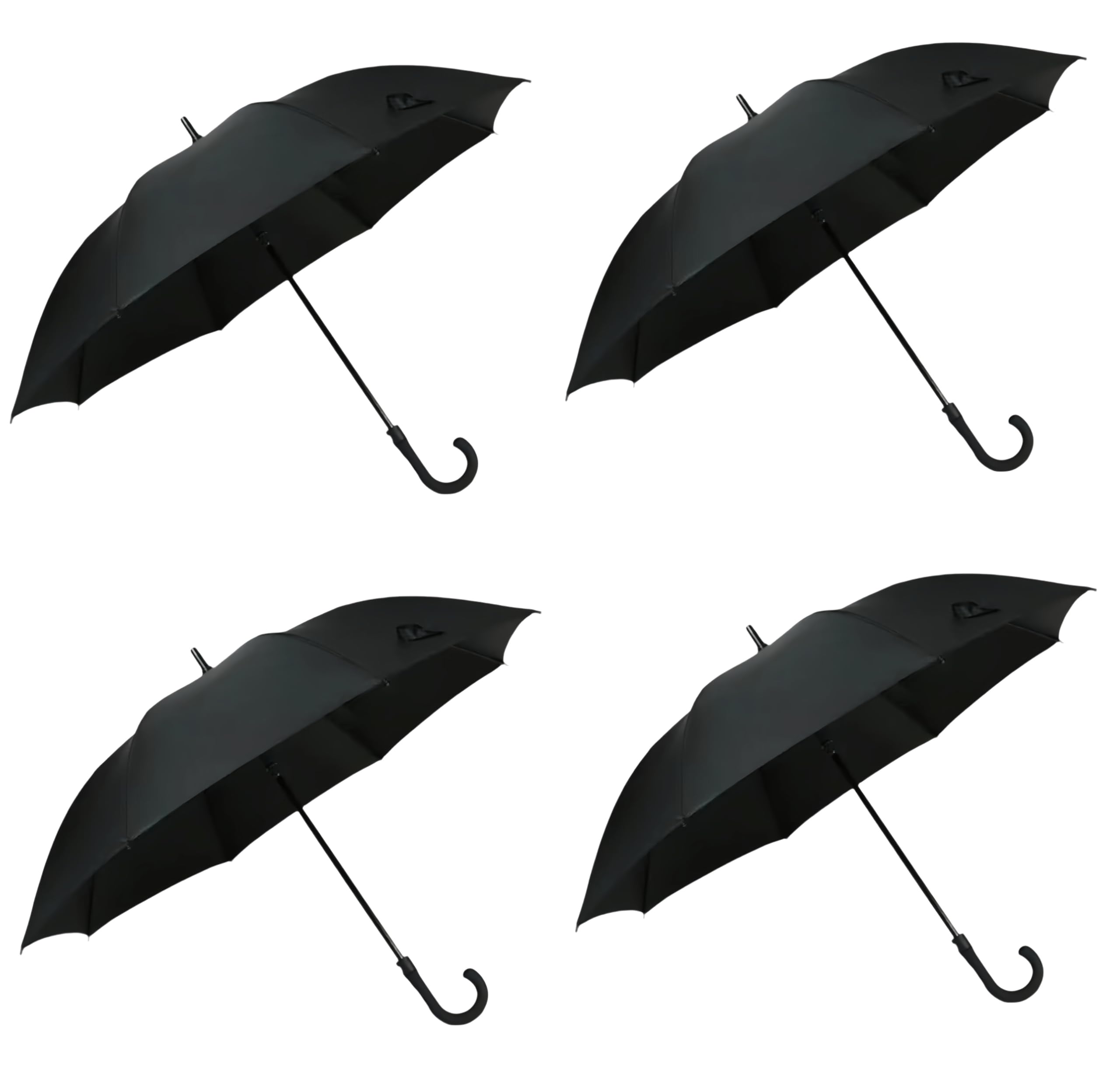 Gadgetking Men's Black Large Umbrella Classic Automatic Open With Crook Handle Hook Wedding Brolly Walking Brolly Gents Ladies Gents Wo Strong Rain Auto Strong (4 X Large Hook Handle)