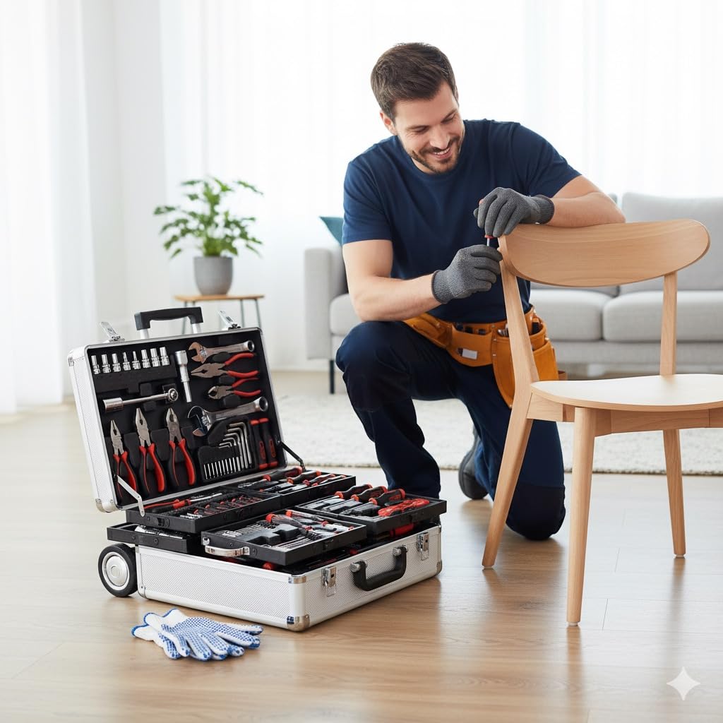 VALIGETTA Professionale Kit Attrezzi 799 Pezzi, Trolley in Alluminio con Ruote, Set Completo Utensili per Meccanico e Fai da Te, Include Bussole, Cricchetti e Chiavi