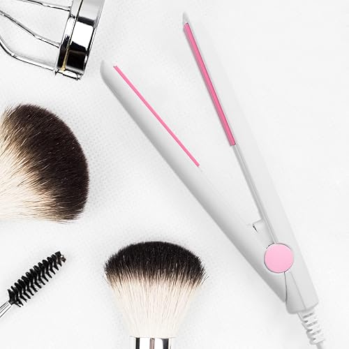 Miniatura 7 de Mini alisador de pelo 2 en 1, enchufe estadounidense, placa de turmalina de cerámica, rizador de calefacción de hierro plano, pequeño, ligero,