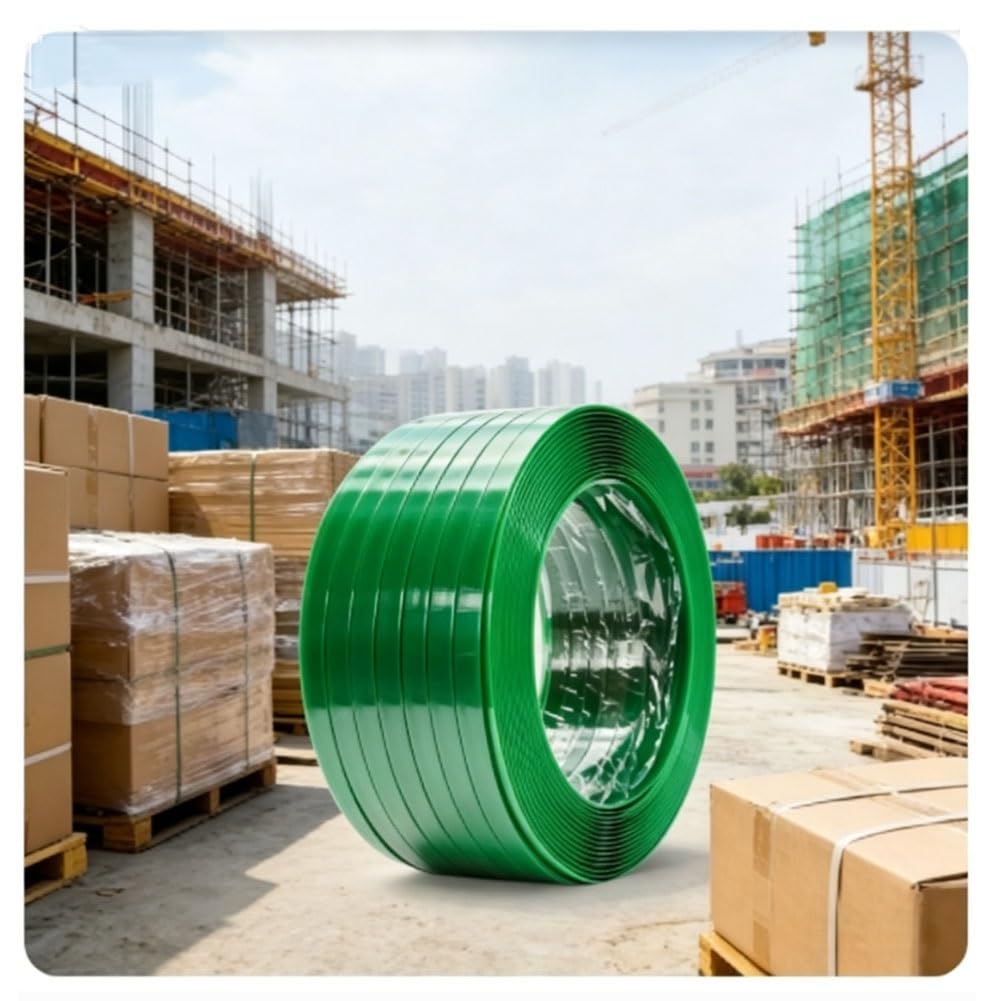 Grricepl Green Transparent Strapping Roll For Packaging & Banding, Includes Packaging Kit And Metal Snap Fasteners, 1450Lbs Break Strength(20Kg)