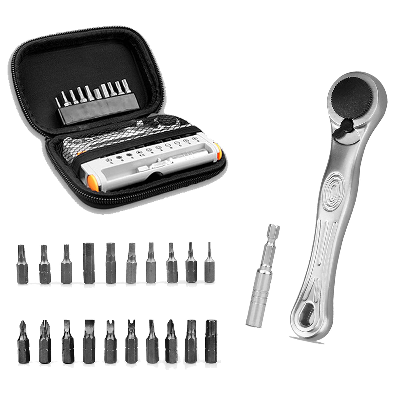 Juego de llaves de trinquete para mini bicicleta, juego de llaves de trinquete para mini bicicleta, llave de trinquete, mango de trinquete, kit de reparación multiherramienta confiable para biciclet